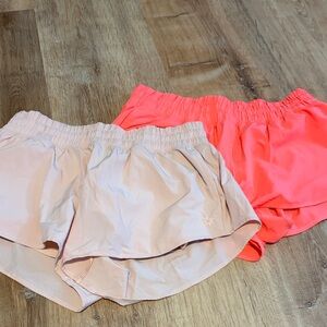 Aerie Women's Light Pink and Bright Coral Athletic Shorts